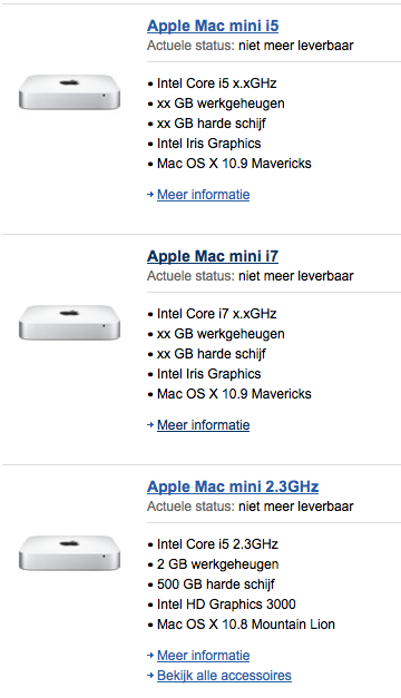 Mac Minis on display