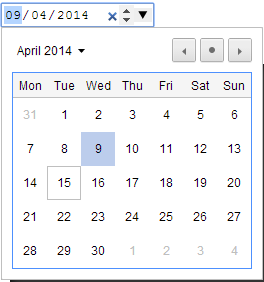 Google Chrome date selector