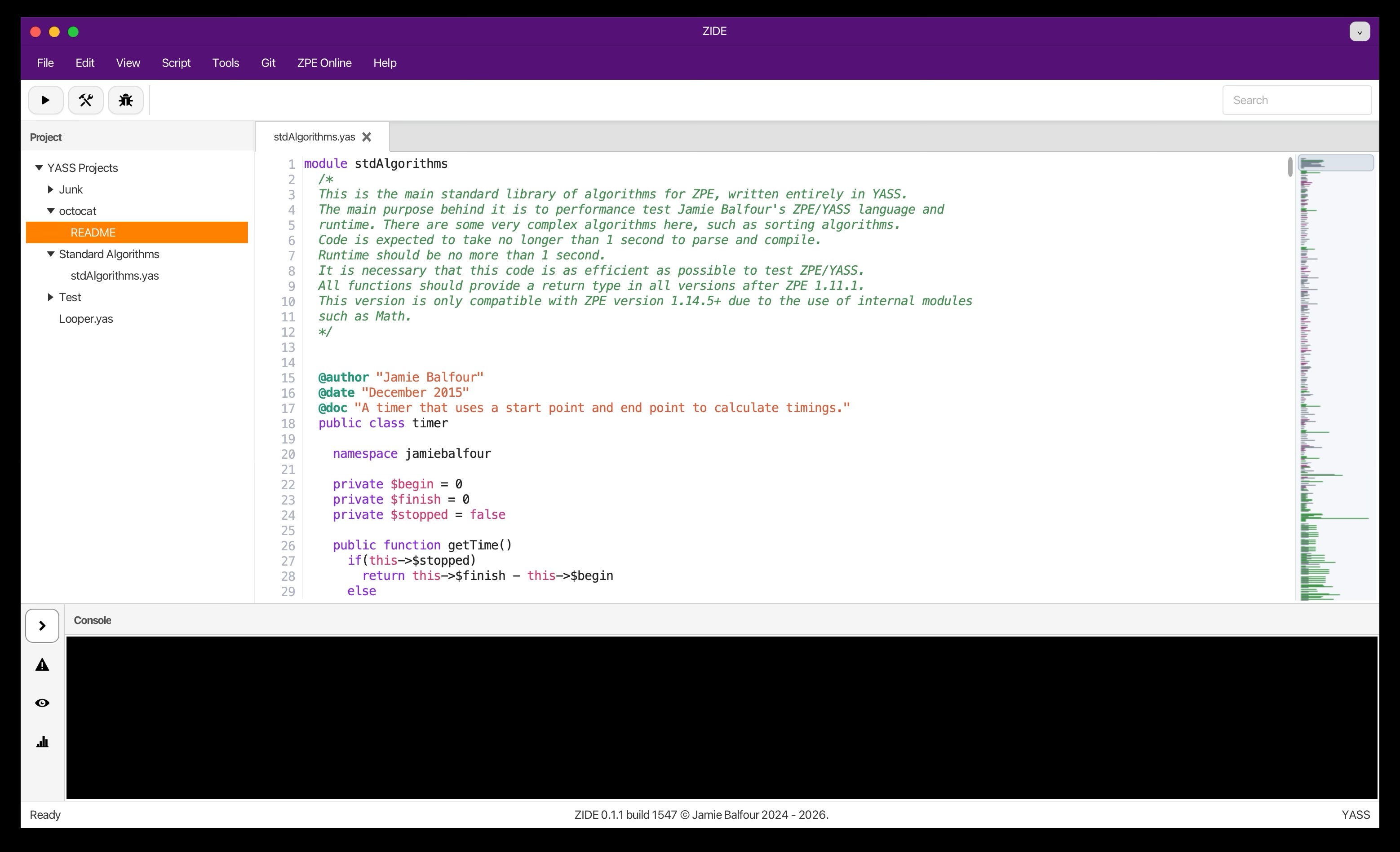 The ZIDE development environment
