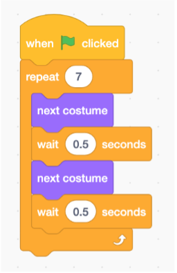 Changing costumes using a loop