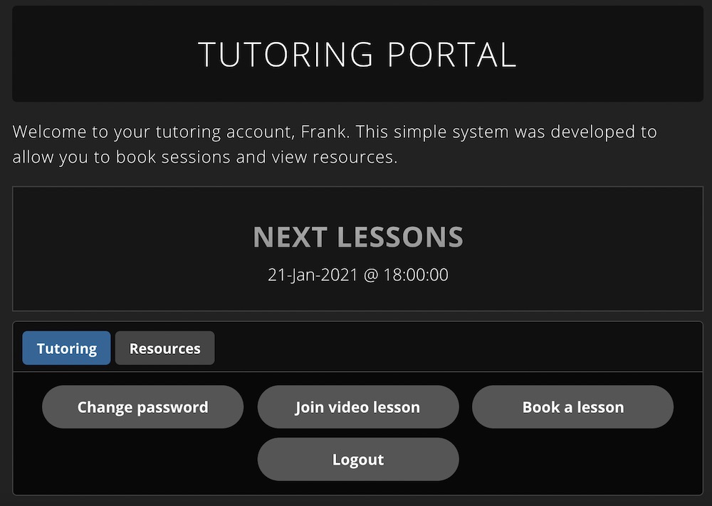My tutoring portal